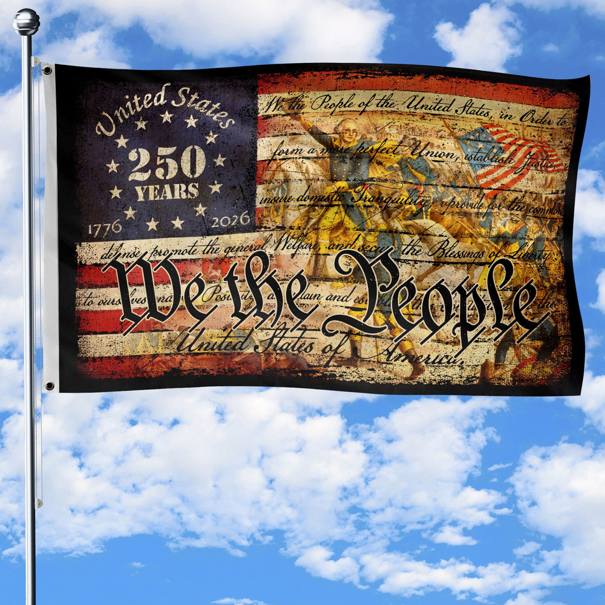 250 Years of Freedom “We The People” Double-Sided House Flag – Patriotic American Décor 1776–2026