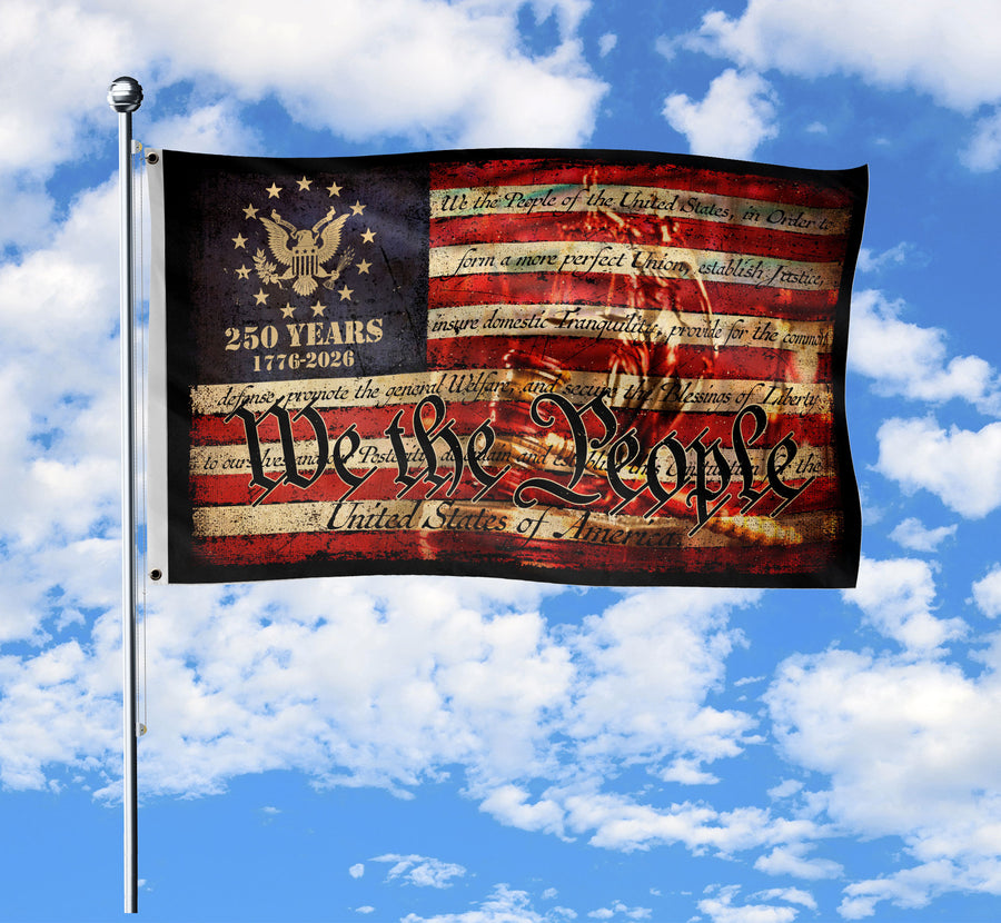 1776–2026 We The People House Flag, Double-Sided Patriotic Outdoor Décor, 250 Years of Freedom 3x5ft