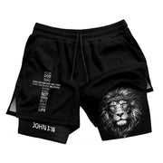 John 3:16 Bible Verse Christian Gym Workout Shorts Men Lion of Judah Athletic Activewear - Rust Field Wear