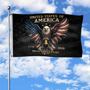USA 250 Years Flag Decor – 250th Anniversary Double-Sided House Flag 1776–2026