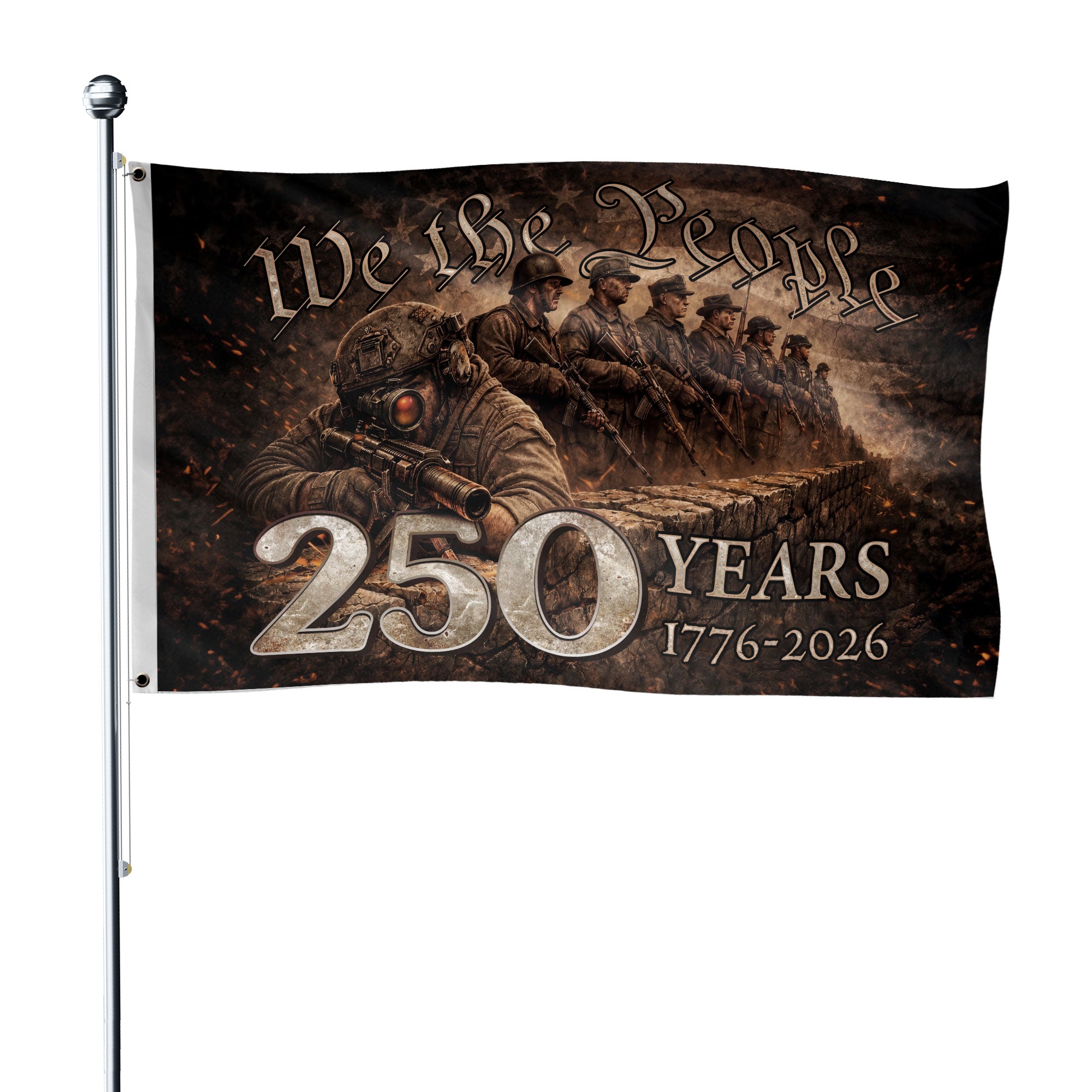 USA 250th Anniversary Flag 1776–2026, Semiquincentennial American Eagle Patriotic Heritage Flag