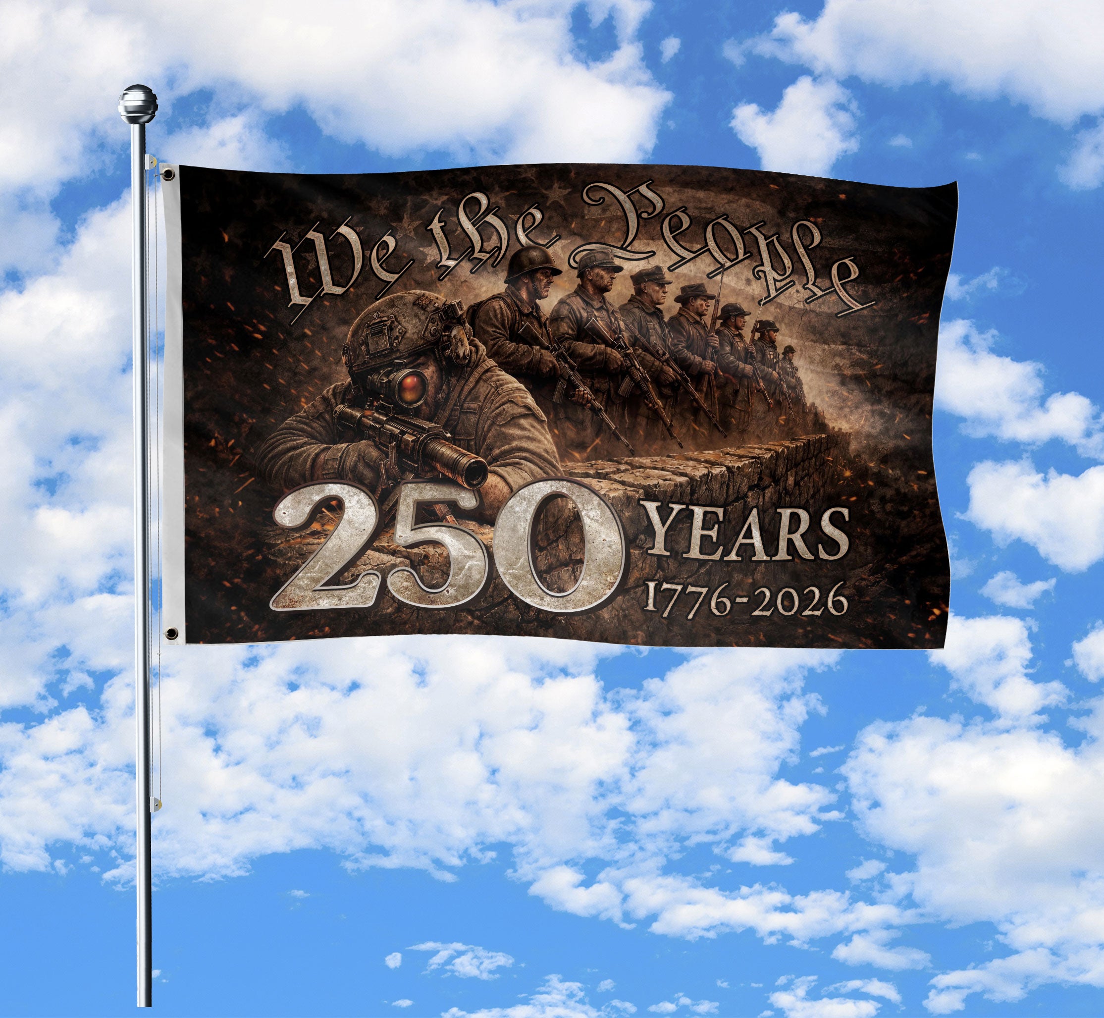 USA 250th Anniversary Flag 1776–2026, American Eagle Patriotic Heritage Flag