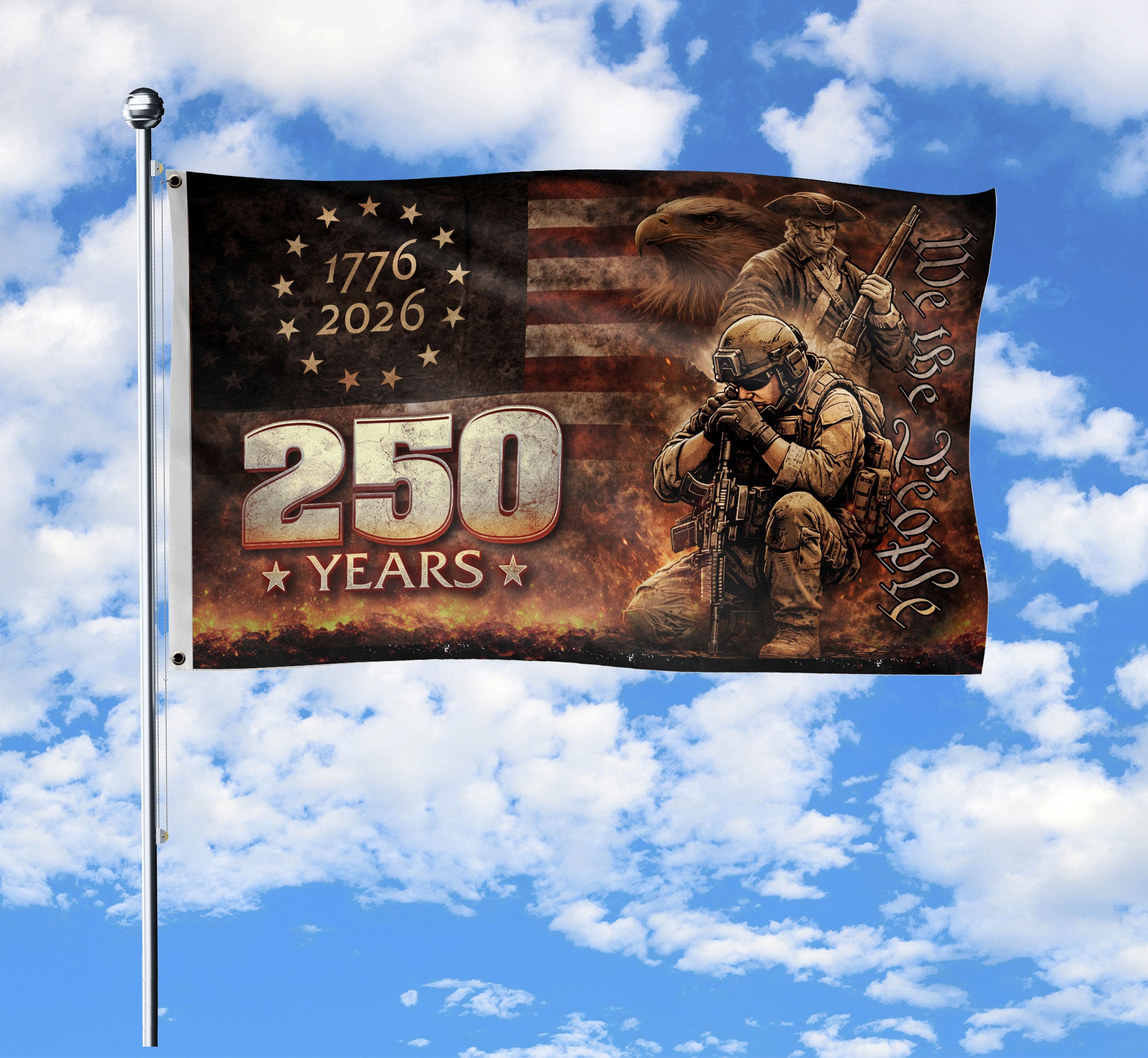 American Eagle 250th Flag 1776–2026, United States Patriotic Heritage Flag