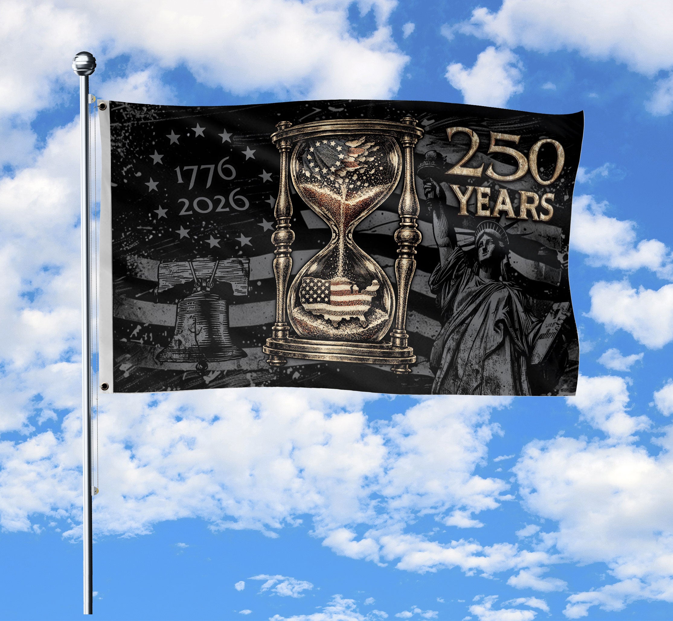 United States 250 Years Anniversary Flag 1776–2026, American Eagle Patriotic Heritage Flag