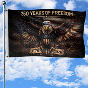 American 250th Anniversary Flag 1776-2026 250 Years of Freedom Patriotic Eagle Memorial - Rust Field Wear