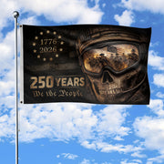 USA 250th Anniversary Garden Flag Semiquincentennial 1776-2026 We The People Double Sided Patriotic Military Skull