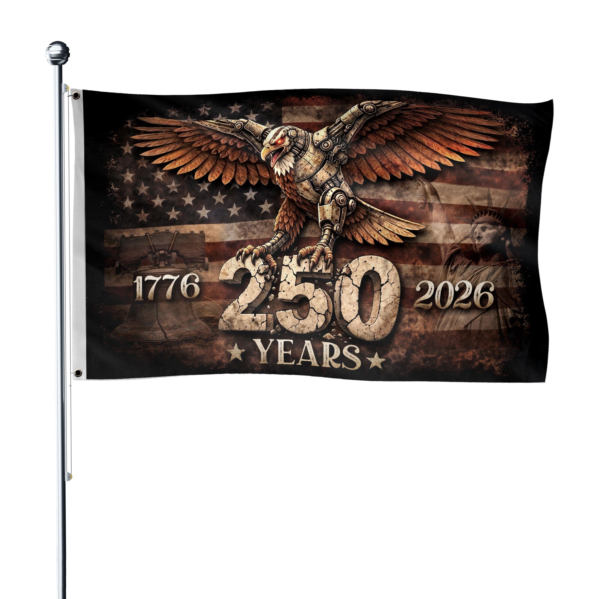 United States 250th Anniversary Flag 1776–2026 American Eagle Patriotic Garden Flag