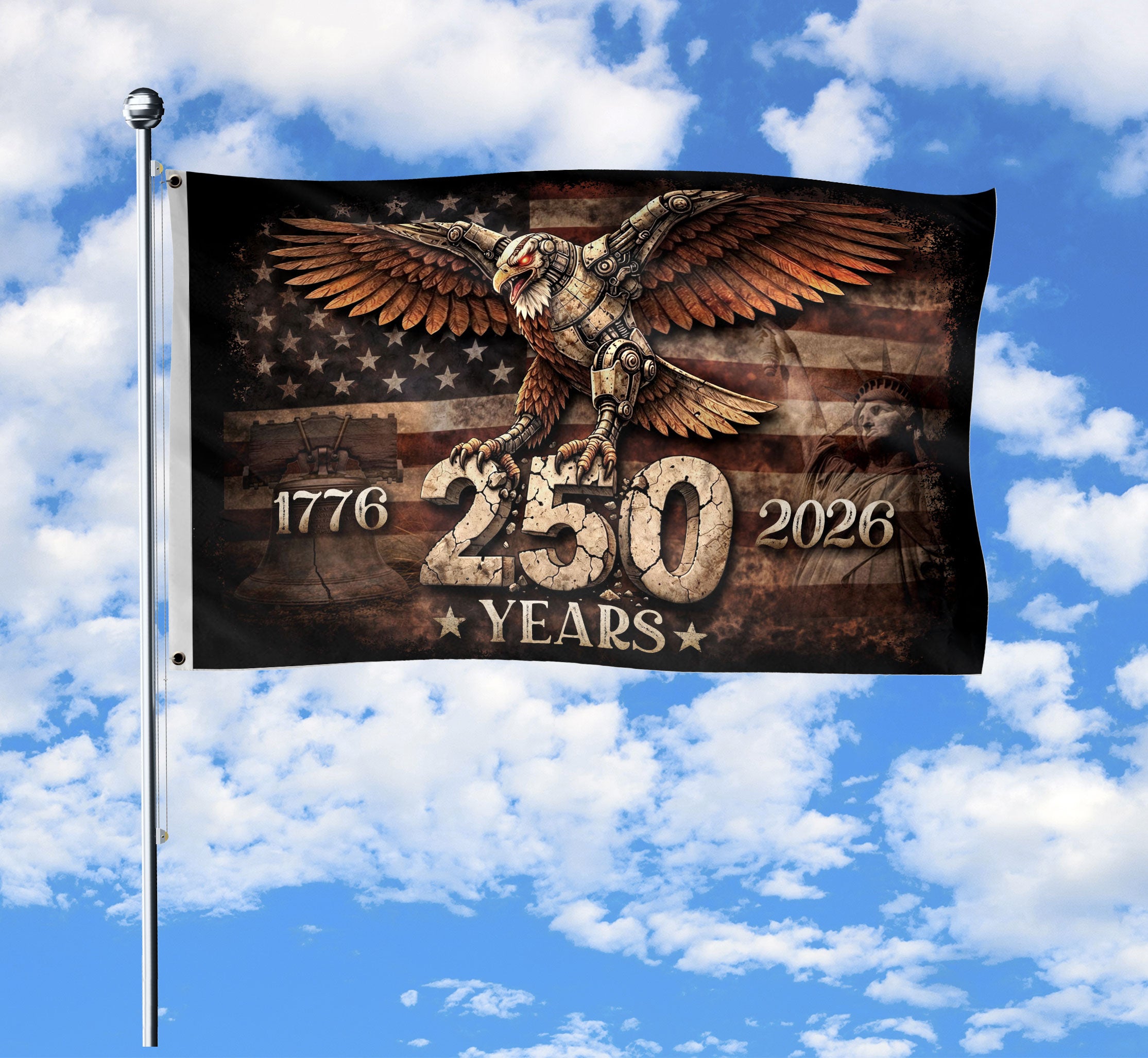 United States 250th Anniversary Flag 1776–2026 American Eagle Patriotic Flag