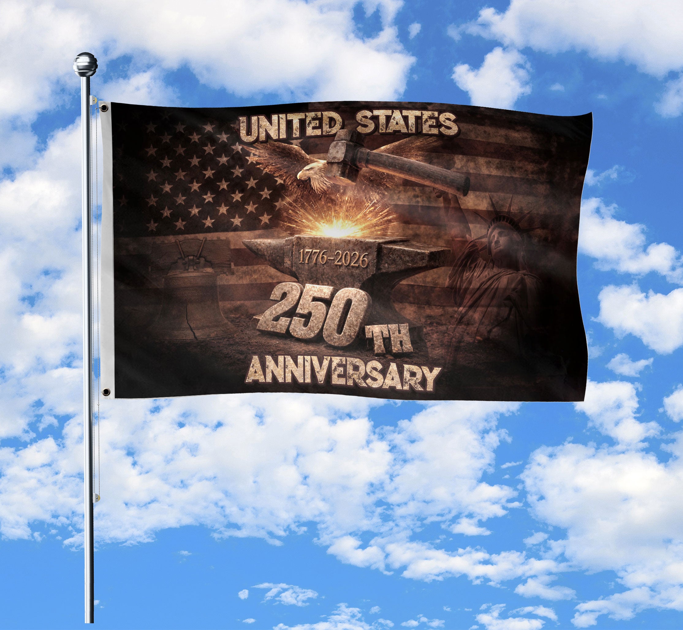 United States 250th Flag 1776–2026 Patriotic Outdoor Flag