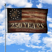 United States of America 250 Years Flag 250th Anniversary 1776-2026 Tactical Metal Shield Crossed Rifles Patriotic