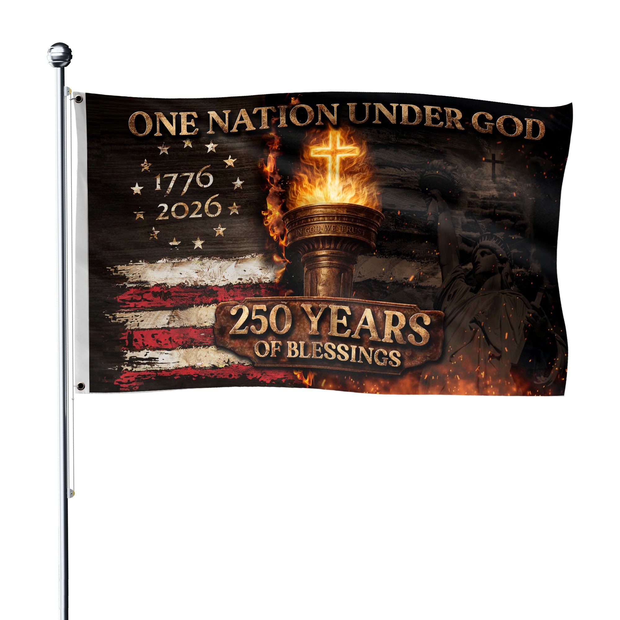 1776–2026 United States 250 Years Christian Freedom Garden Flag Decor