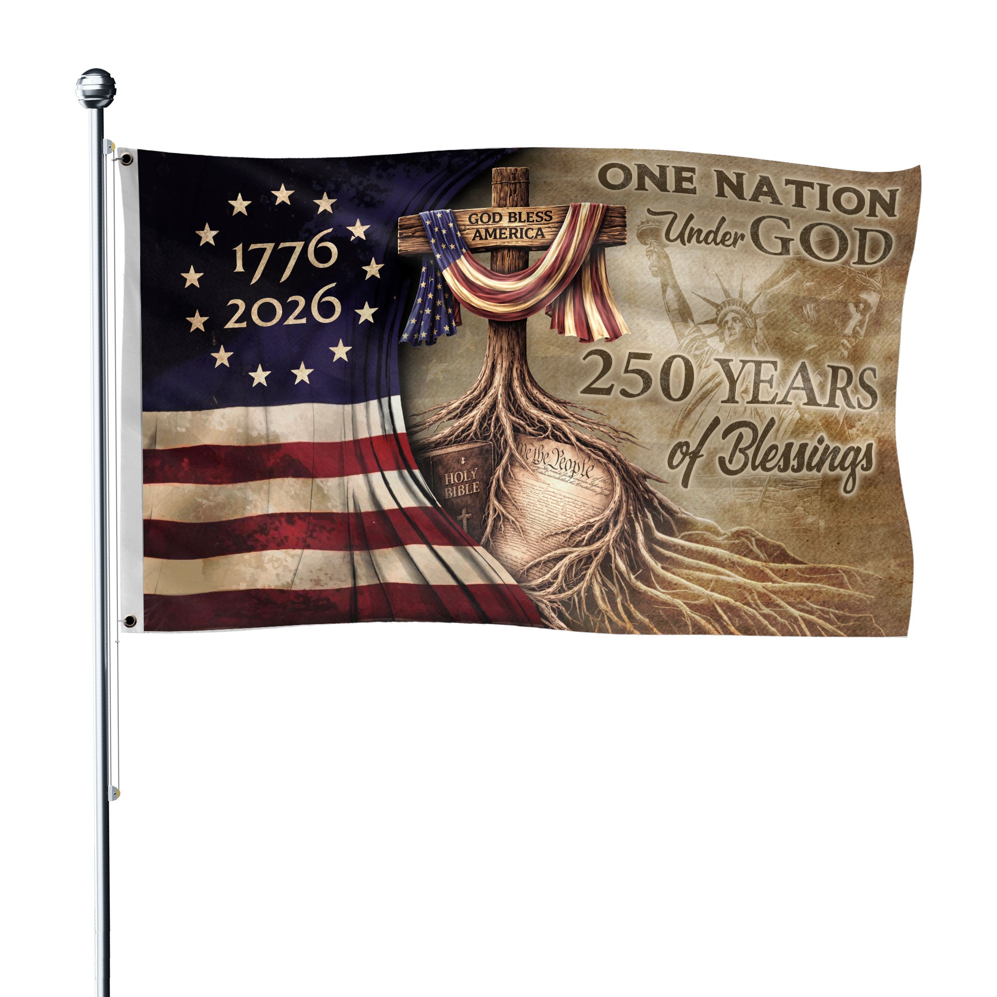 USA Faith and Freedom Christian Garden Flag Patriotic Yard Decoration