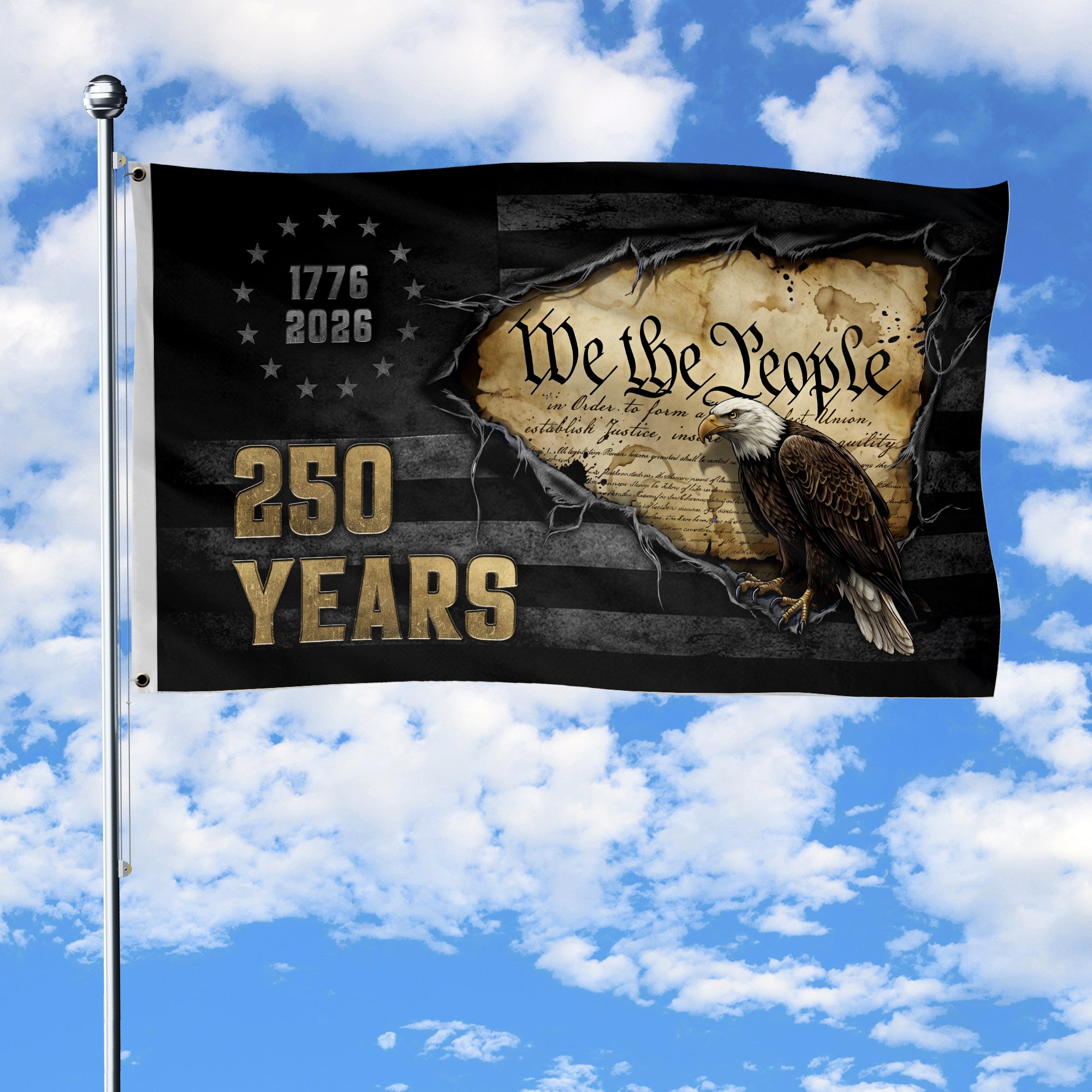 250 Years America Anniversary Flag - We The People 1776-2026 Flag, US 250 Years Celebration Decorative Banner