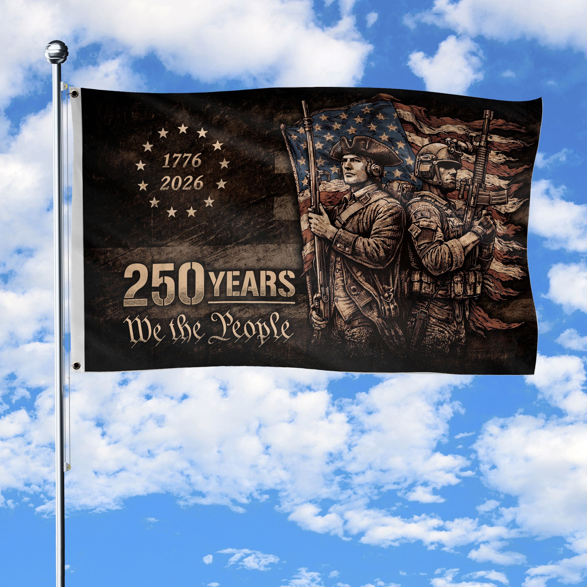 US 250th Anniversary Flag 1776-2026 - Celebration Banner, Double-Sided We The People Flag, 250 Years of Liberty