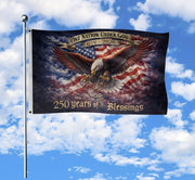 USA 250th Anniversary 1776-2026 Double Sided Flag – Flying Eagle 250 Years of Blessings One Nation Under God Decor
