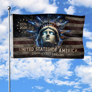 America 250th Anniversary Flag 1776-2026 – Lady Liberty Glowing Eyes Modern House Flag