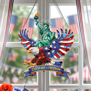 United States 250 Years of Freedom Liberty Eagle Stained Glass Style Acrylic Suncatcher Ornament