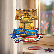 US 250th Anniversary Philadelphia Liberty Bell Heritage Stained Glass Acrylic Suncatcher Ornament