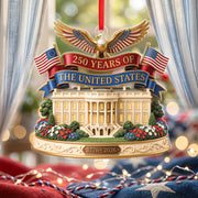 250 Years United States Ornament Patriotic Eagle White House Acrylic Decor 1776-2026