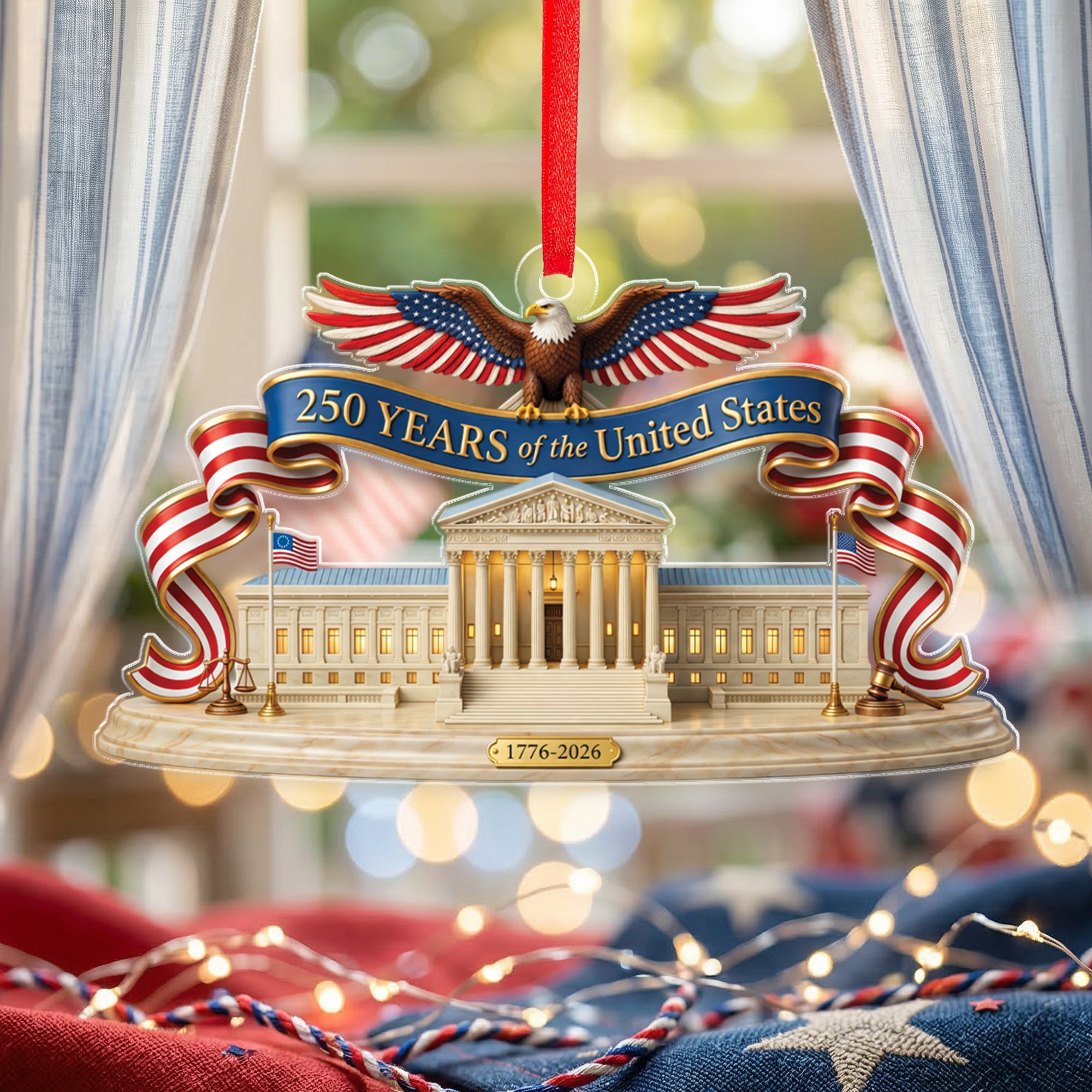 250 Years United States 1776-2026 Supreme Court Justice Eagle Flat Acrylic Ornament