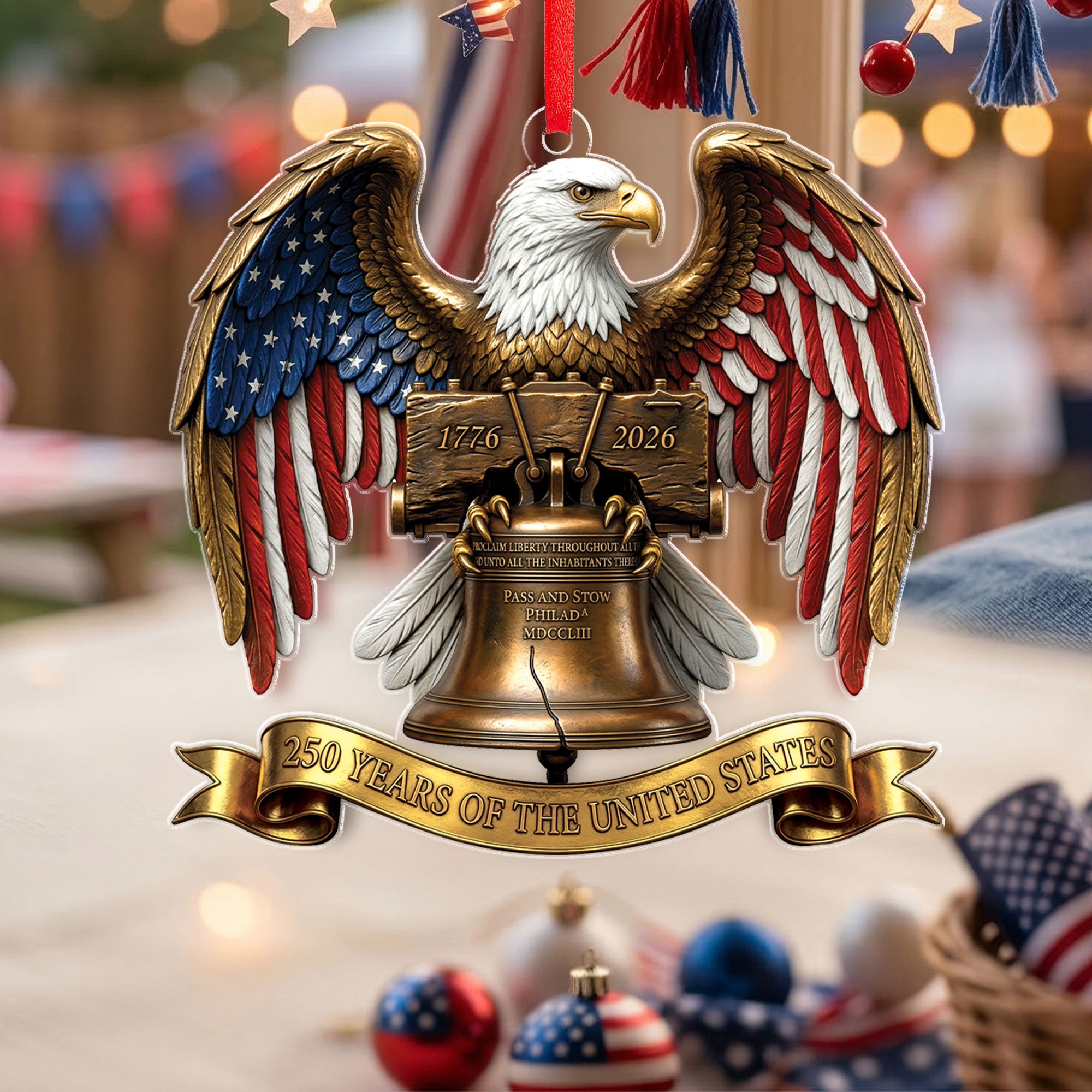 250 Years of the United States - Wings of Liberty Commemorative Acrylic Ornament