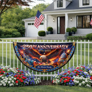 250th Anniversary 1776-2026 Custom Family Name Statue of Liberty Patriot Fence Flag
