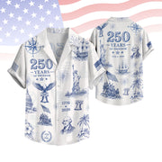 Patriotic United States 250 Years Hawaiian Shirt Statue Of Liberty Apparel