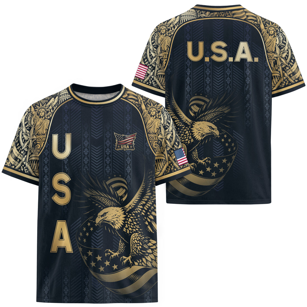 Adult Soccer Jersey Blue Edition Elite Eagle Emblem Patriotic Athletic Sport Top - Rust Field Wear