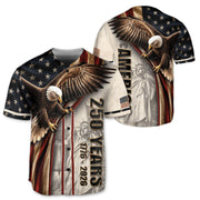 America Baseball Jersey 250 Years 1776-2026 Flying Eagle Patriotic Statue Of Liberty - Rust Field Wear