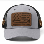 I Fix Stuff And I Know Things Funny Mechanic Men Patch Trucker Hat Casual Novelty