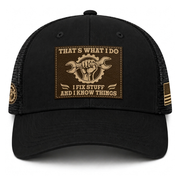 That's What I Do I Fix Stuff Wrench Patch Black Trucker Hat Cool Handyman Gift Idea