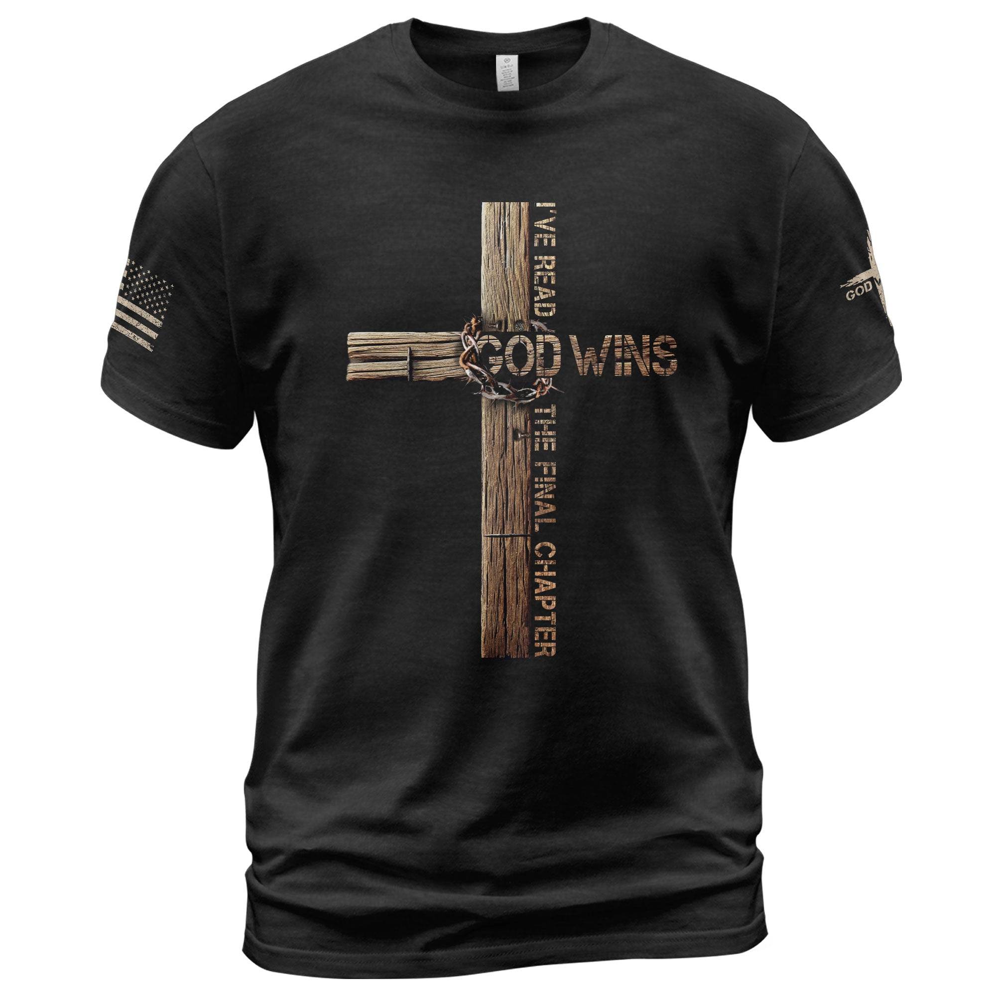 Victory in Christ T-Shirt – God Wins Cross Design - Rust Field Wear
