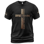 Victory in Christ T-Shirt – God Wins Cross Design