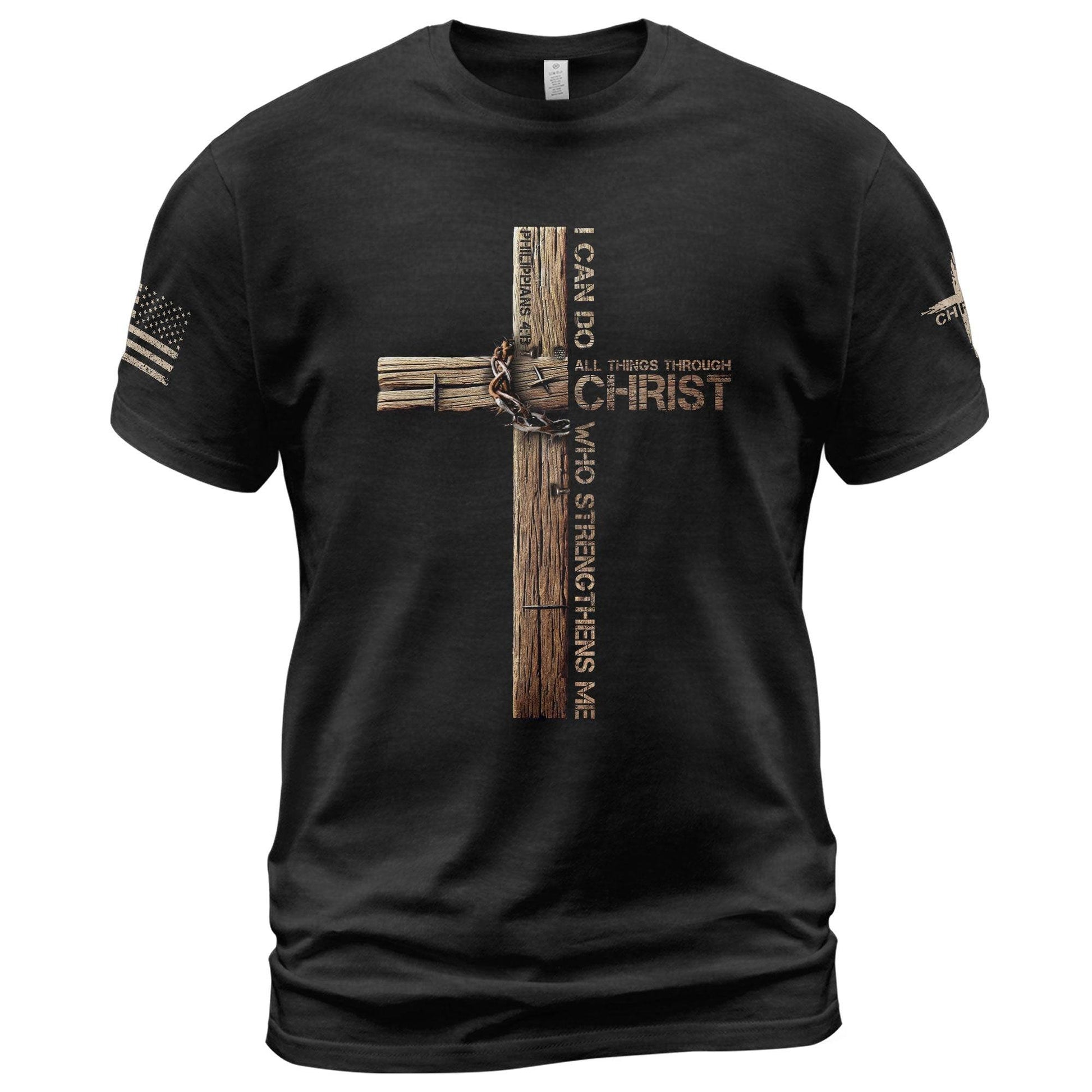 Through Christ I Am Strong T-Shirt - Rust Field Wear
