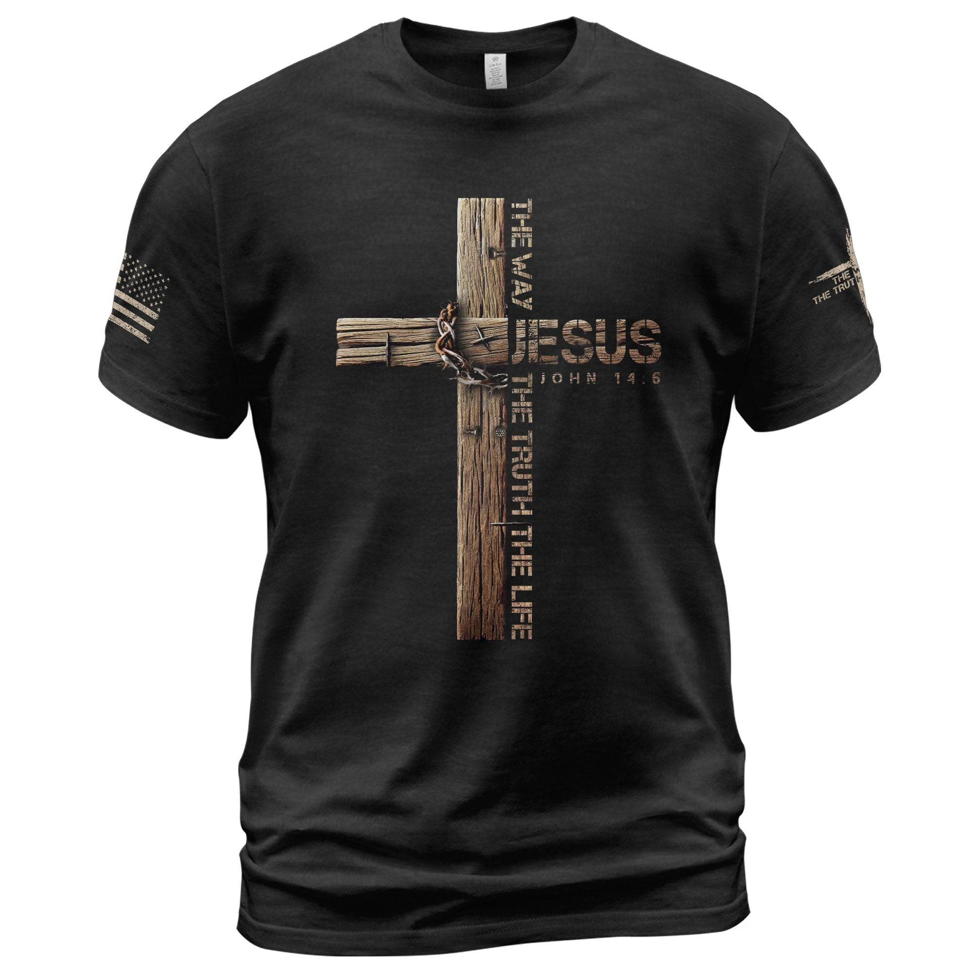 Jesus Is the Way T-Shirt – John 14:6 Cross Design - Rust Field Wear