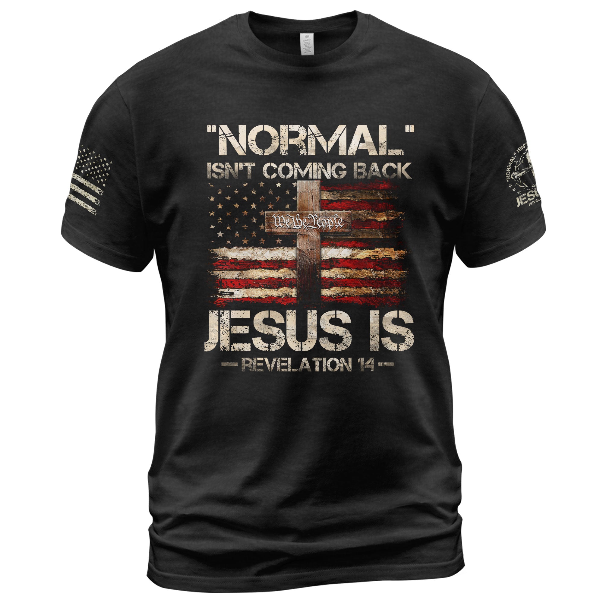 Jesus Is Coming Back – Revelation 14 Patriotic Faith T-shirt