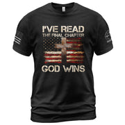 God Wins Christian American Flag Cross T-shirt