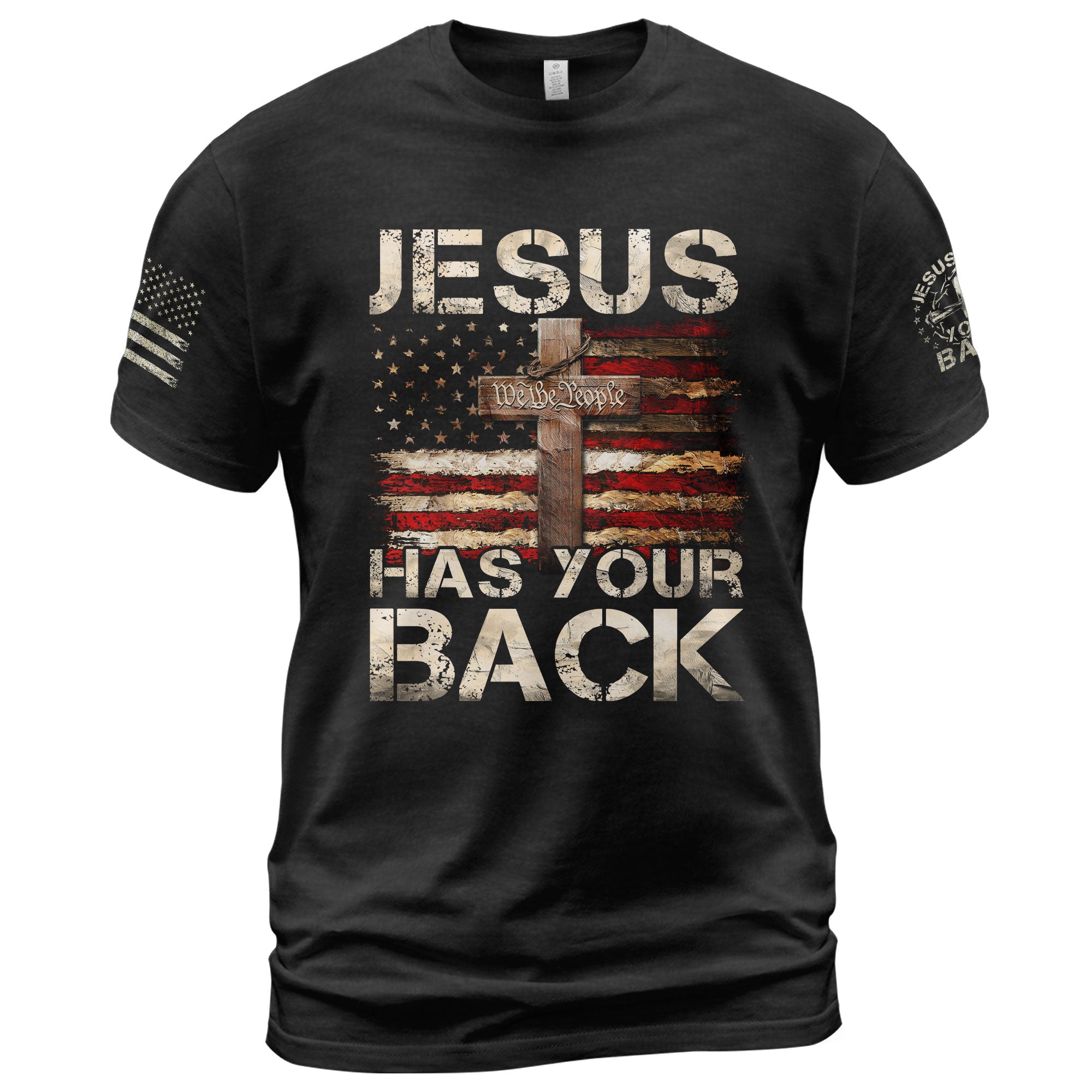 Jesus Has Your Back T-Shirt – Faith, Freedom & Divine Protection