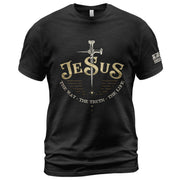 Forged in Faith – JESUS Sword T-Shirt - Rust Field Wear