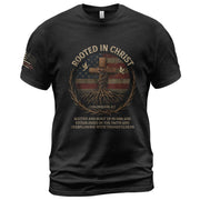 Rooted In Christ – Colossians 2:7 American Faith T-shirt - Rust Field Wear