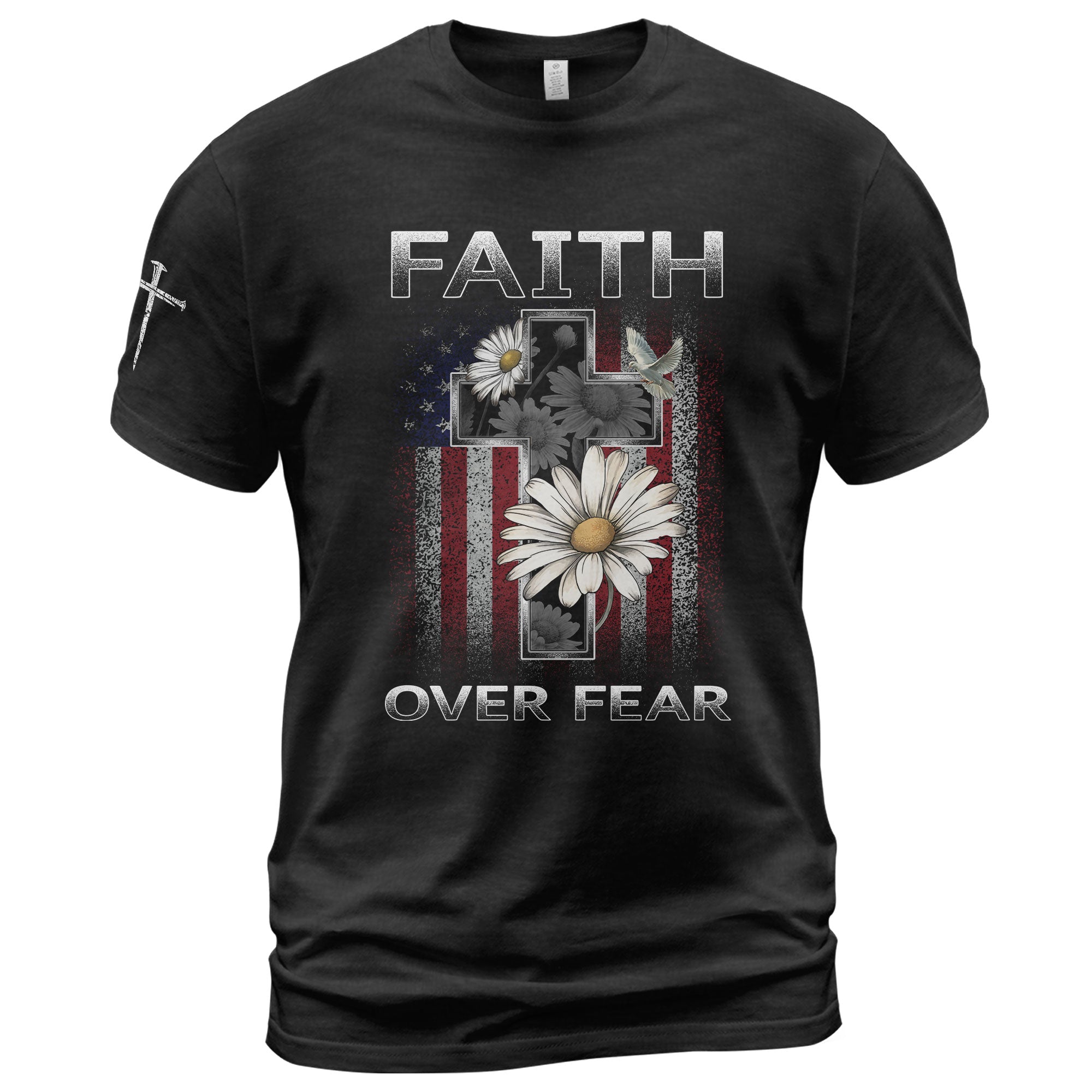 Faith Over Fear Christian Floral T-Shirt