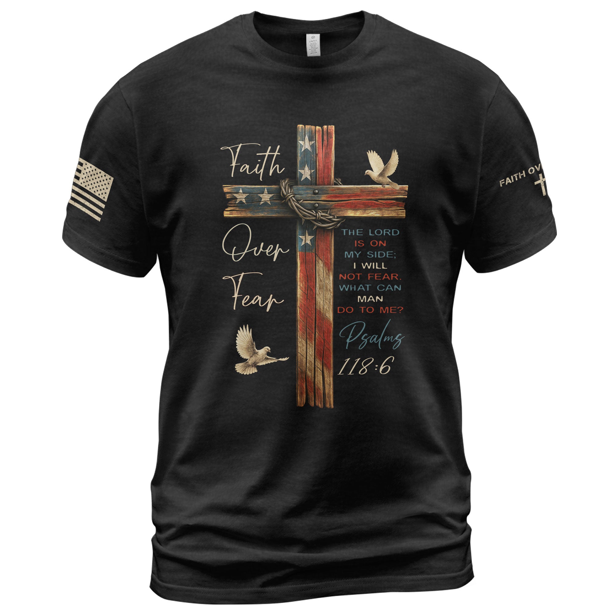 Faith Over Fear Rustic Cross T-Shirt
