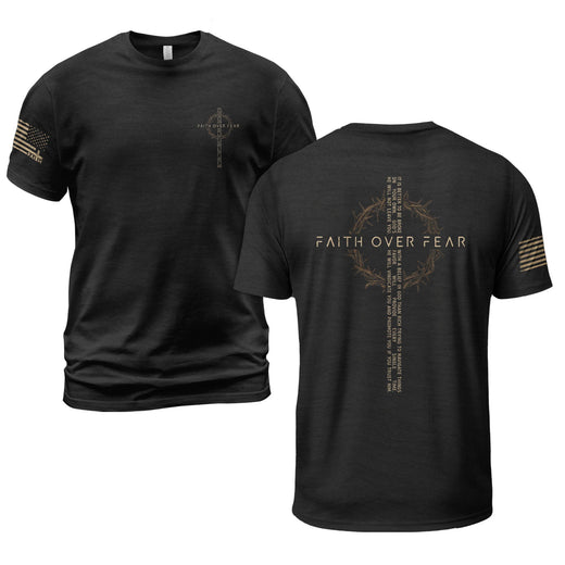Modern Christian Faith Over Fear Message T-Shirt - Rust Field Wear