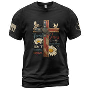 Normal Isn’t Coming Back – Jesus Is Shirt | Revelation 1:4 Floral USA Flag Cross Tee - Rust Field Wear
