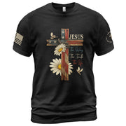 Faith Over Fear T-Shirt – Psalm 118:6 Cross & Flag Christian Vintage Tee - Rust Field Wear