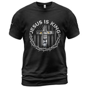 Jesus Is King Lion Cross Christian T-Shirt - Rust Field Wear