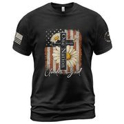 One Nation Under God Floral Patriotic T-Shirt