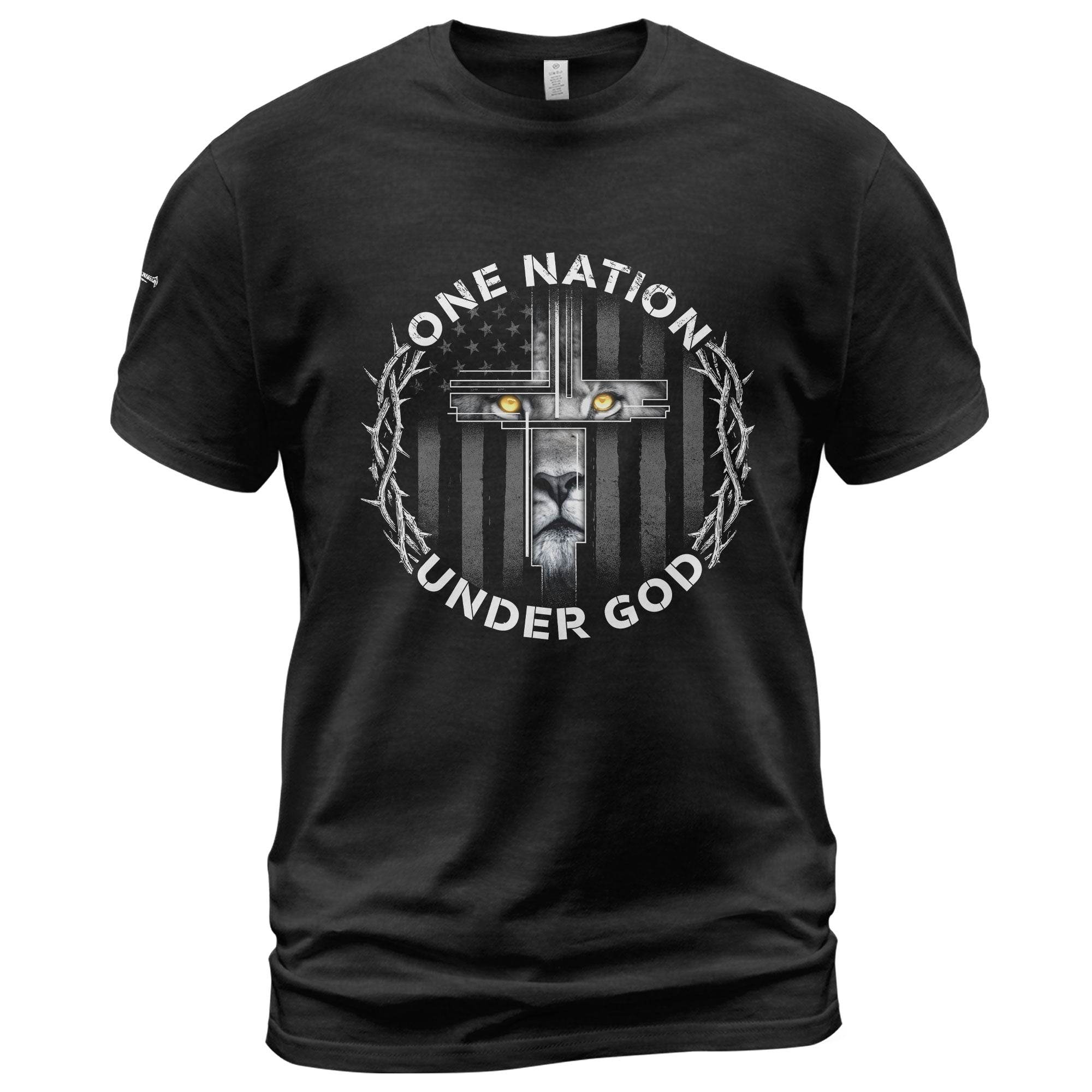 One Nation Under God Lion Cross T-Shirt - Rust Field Wear