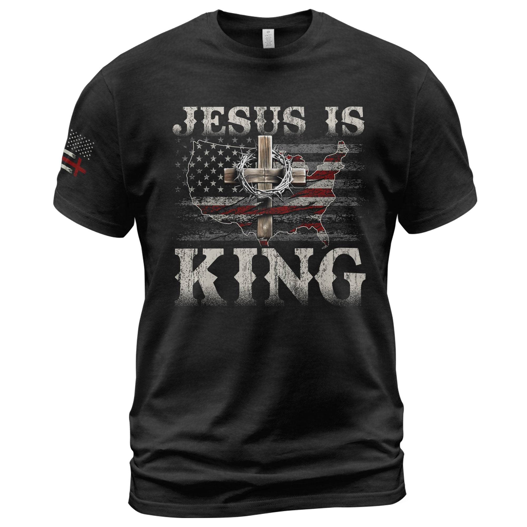 Jesus Is King T-Shirt – Bold Christian USA Cross Tee - Rust Field Wear