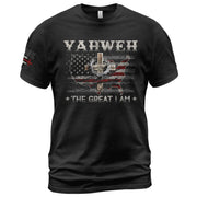 Yahweh T-Shirt – The Great I Am Christian USA Cross Tee - Rust Field Wear